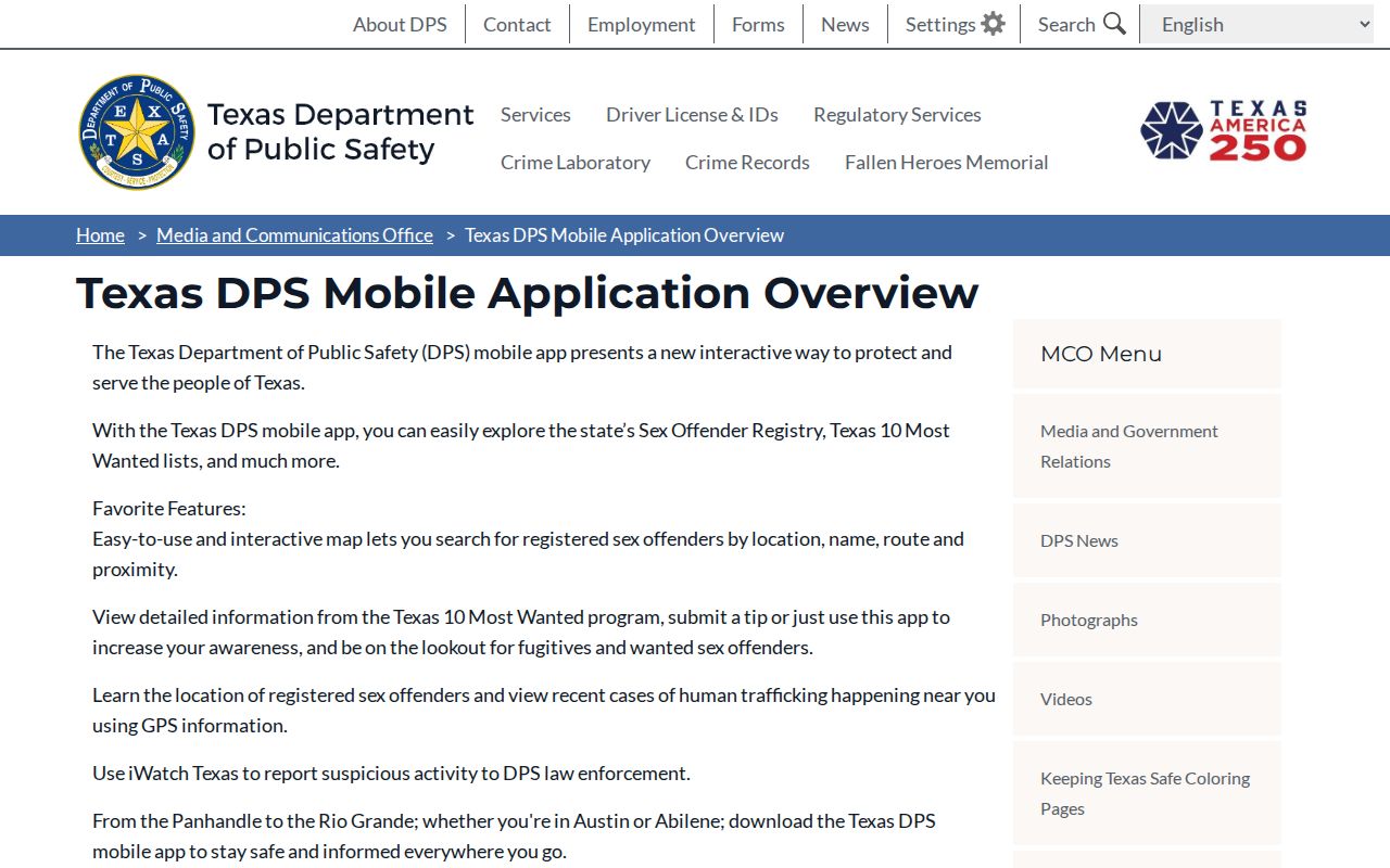Texas DPS mobile registry map tools for DeWitt County sex offender checks
