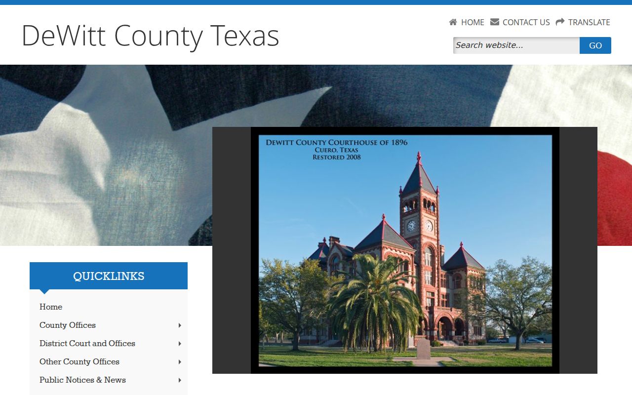 DeWitt County criminal history official government directory