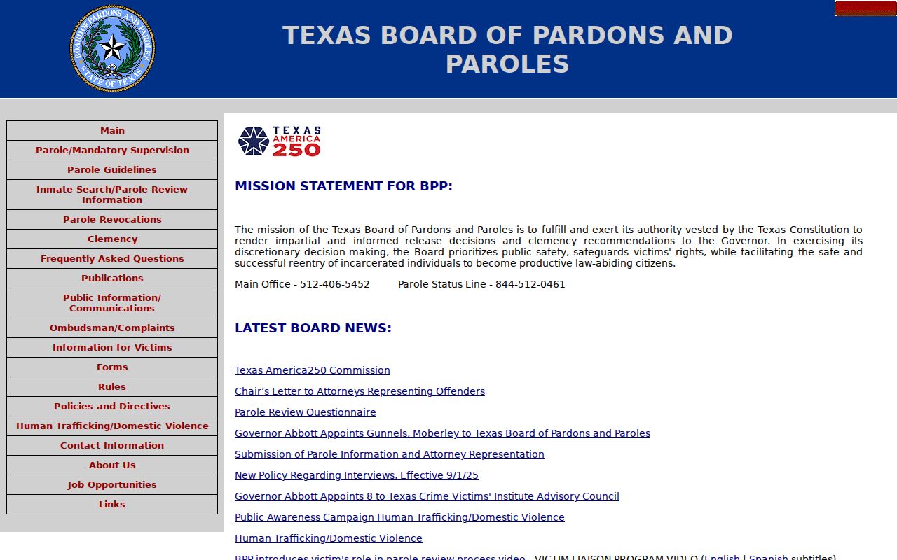 DeWitt County criminal history parole authority information