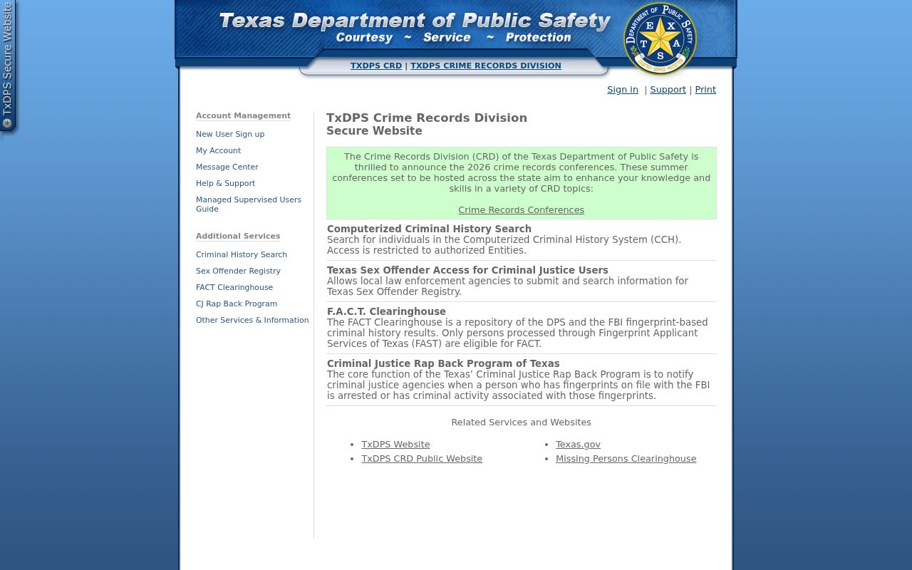 DeWitt County criminal history Texas DPS records gateway